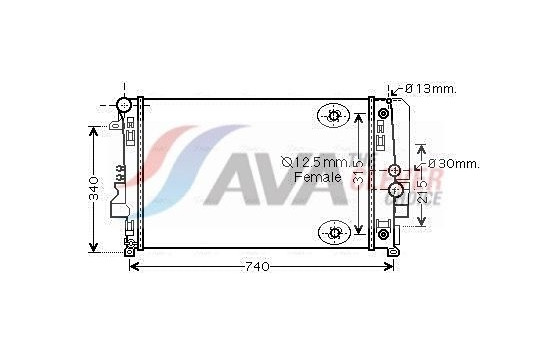 Radiator, engine cooling MSA2460 Ava Quality Cooling