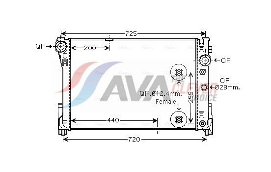 Radiator, engine cooling MSA2475 Ava Quality Cooling