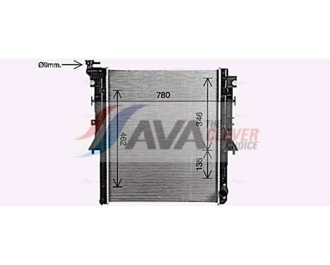 Radiator, engine cooling MT2281 Ava Quality Cooling, Image 2