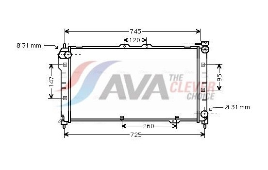 Radiator, engine cooling MZ2101 Ava Quality Cooling