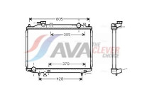 Radiator, engine cooling MZ2171 Ava Quality Cooling