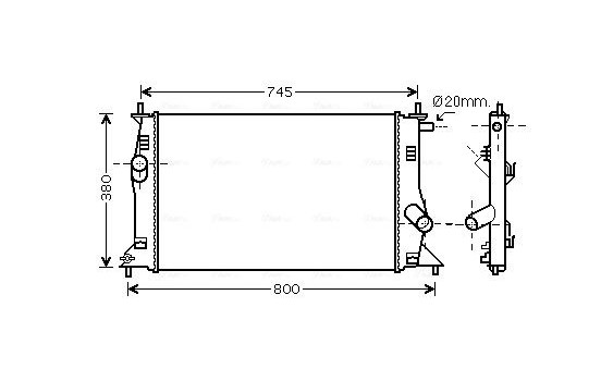 Radiator, engine cooling MZ2183 Ava Quality Cooling