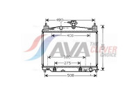 Radiator, engine cooling MZ2215 Ava Quality Cooling
