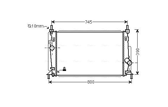 Radiator, engine cooling MZ2237 Ava Quality Cooling