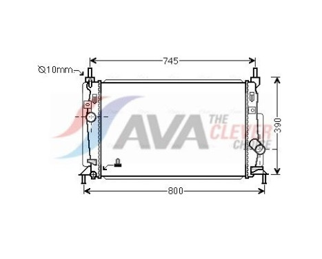 Radiator, engine cooling MZ2246 Ava Quality Cooling