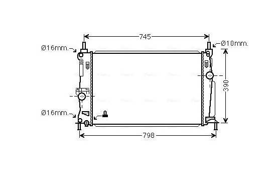 Radiator, engine cooling MZ2254 Ava Quality Cooling