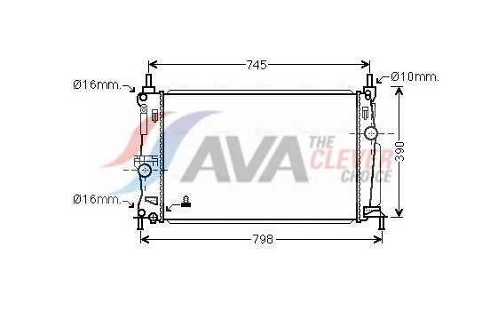 Radiator, engine cooling MZ2254 Ava Quality Cooling