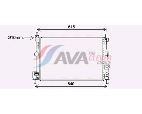 Radiator, engine cooling MZ2295 Ava Quality Cooling, Image 3