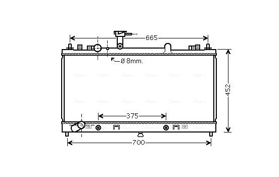 Radiator, engine cooling MZA2225 Ava Quality Cooling