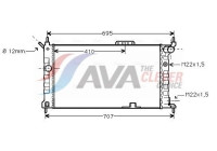 Radiator, engine cooling OL2091 Ava Quality Cooling