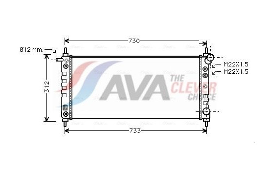 Radiator, engine cooling OL2264 Ava Quality Cooling