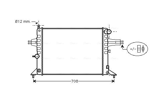 Radiator, engine cooling OL2272 Ava Quality Cooling