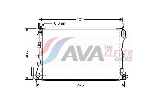 Radiator, engine cooling OL2340 Ava Quality Cooling