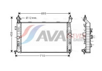 Radiator, engine cooling OL2345 Ava Quality Cooling
