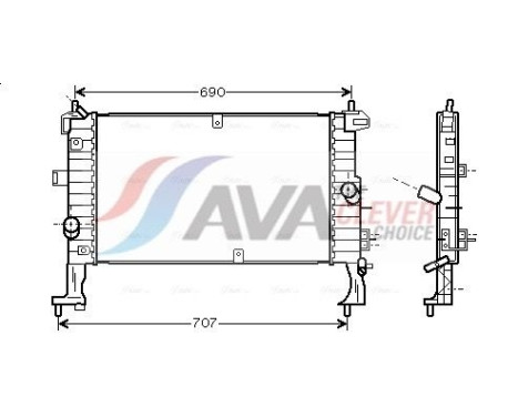 Radiator, engine cooling OL2346 Ava Quality Cooling