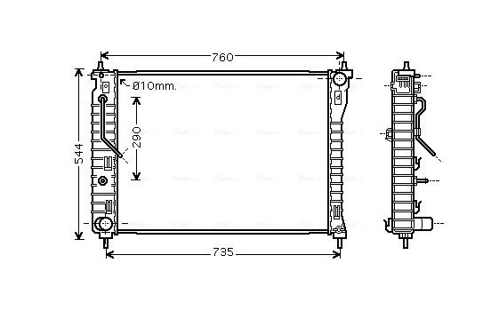 Radiator, engine cooling OL2434 Ava Quality Cooling