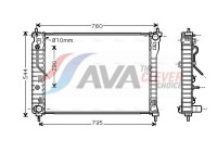 Radiator, engine cooling OL2434 Ava Quality Cooling