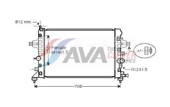 Radiator, engine cooling OL2482 Ava Quality Cooling