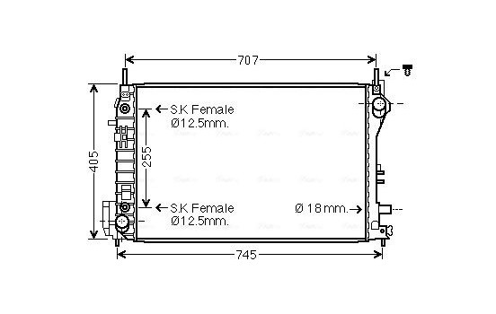 Radiator, engine cooling OL2559 Ava Quality Cooling