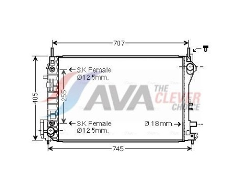 Radiator, engine cooling OL2559 Ava Quality Cooling