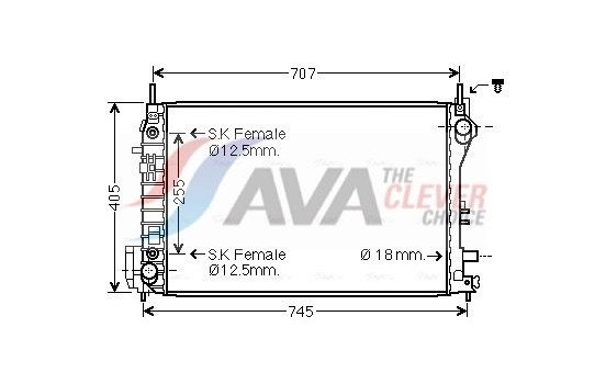 Radiator, engine cooling OL2559 Ava Quality Cooling