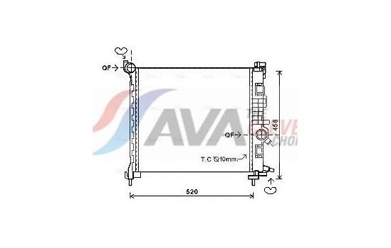 Radiator, engine cooling OL2562 Ava Quality Cooling