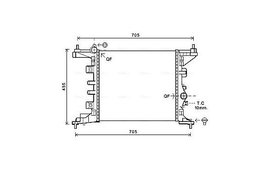 Radiator, engine cooling OL2568 Ava Quality Cooling