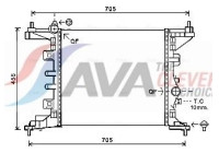 Radiator, engine cooling OL2568 Ava Quality Cooling