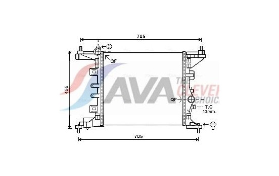 Radiator, engine cooling OL2568 Ava Quality Cooling