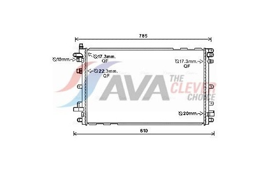 Radiator, engine cooling OL2653 Ava Quality Cooling