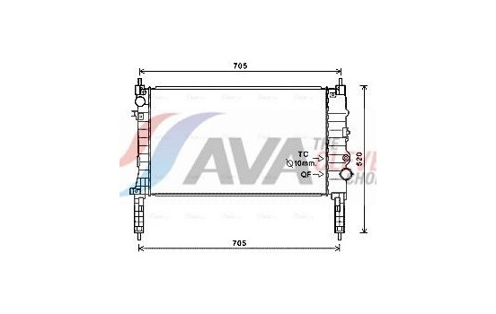 Radiator, engine cooling OL2654 Ava Quality Cooling