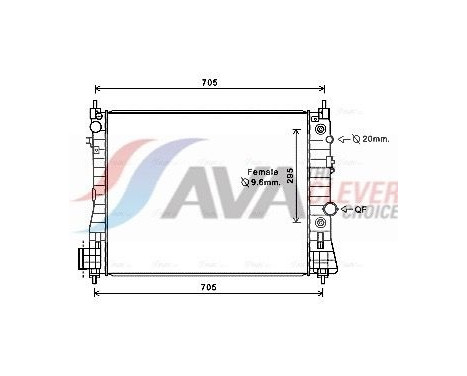 Radiator, engine cooling OL2655 Ava Quality Cooling