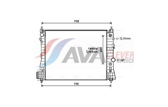 Radiator, engine cooling OL2655 Ava Quality Cooling