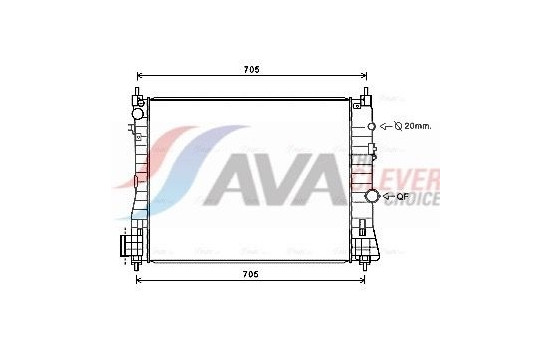Radiator, engine cooling OL2665 Ava Quality Cooling