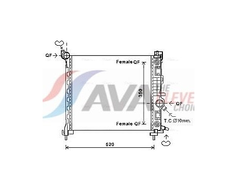 Radiator, engine cooling OL2681 Ava Quality Cooling