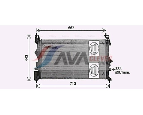 Radiator, engine cooling OL2699 Ava Quality Cooling, Image 2