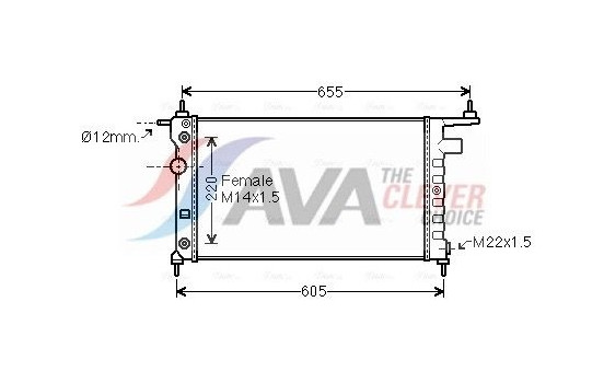 Radiator, engine cooling OLA2184 Ava Quality Cooling