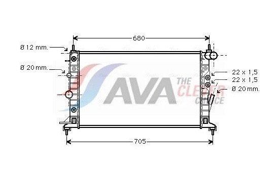 Radiator, engine cooling OLA2222 Ava Quality Cooling