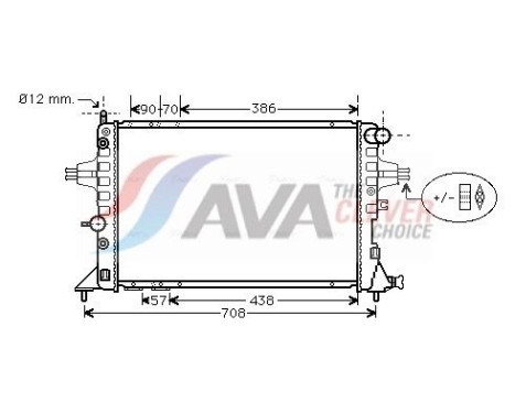 Radiator, engine cooling OLA2253 Ava Quality Cooling