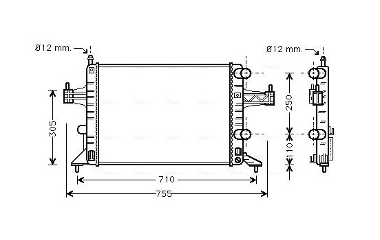 Radiator, engine cooling OLA2303 Ava Quality Cooling