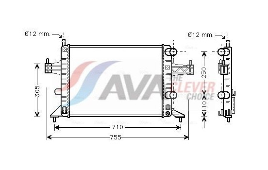 Radiator, engine cooling OLA2303 Ava Quality Cooling