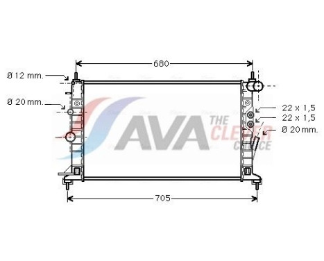Radiator, engine cooling OLA2359 Ava Quality Cooling