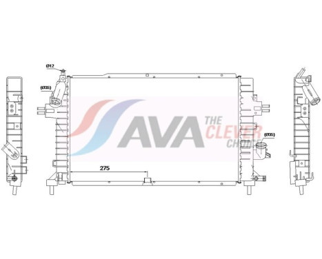 Radiator, engine cooling OLA2364 Ava Quality Cooling, Image 2