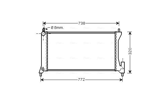 Radiator, engine cooling OLA2386 Ava Quality Cooling