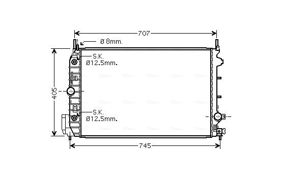 Radiator, engine cooling OLA2388 Ava Quality Cooling