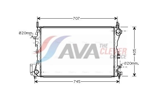 Radiator, engine cooling OLA2395 Ava Quality Cooling
