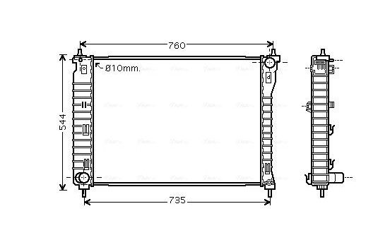 Radiator, engine cooling OLA2435 Ava Quality Cooling