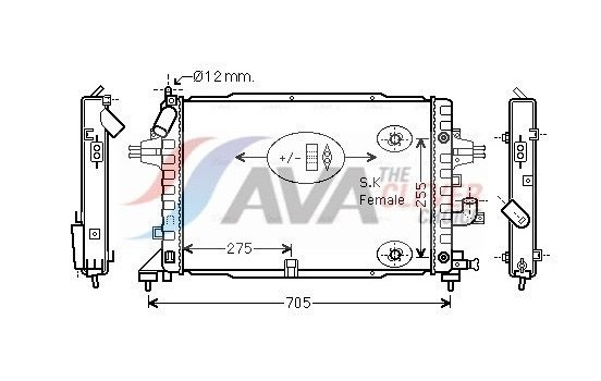 Radiator, engine cooling OLA2467 Ava Quality Cooling