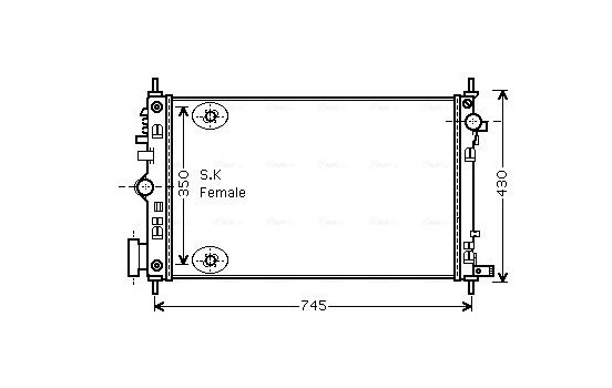 Radiator, engine cooling OLA2472 Ava Quality Cooling