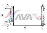 Radiator, engine cooling OLA2487 Ava Quality Cooling